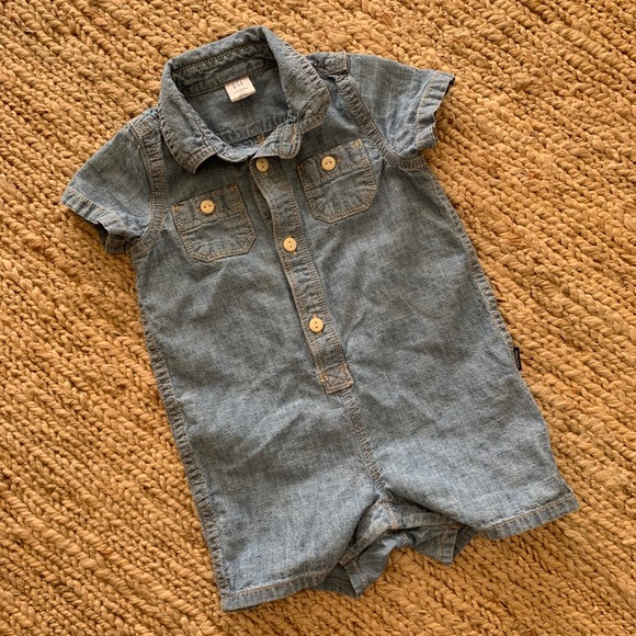 baby gap denim romper